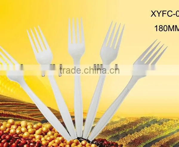 Biodegradable disposable corn starch fork
