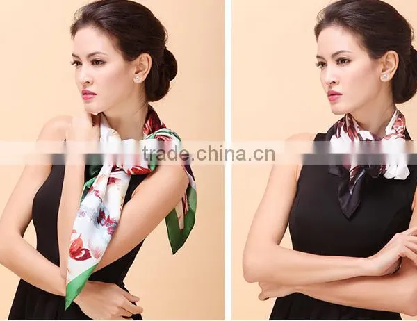 100% Silk Twill Fabric Digital Print Silk Scarf Silk Scarves / Kerchief /headband/hijab photo-2