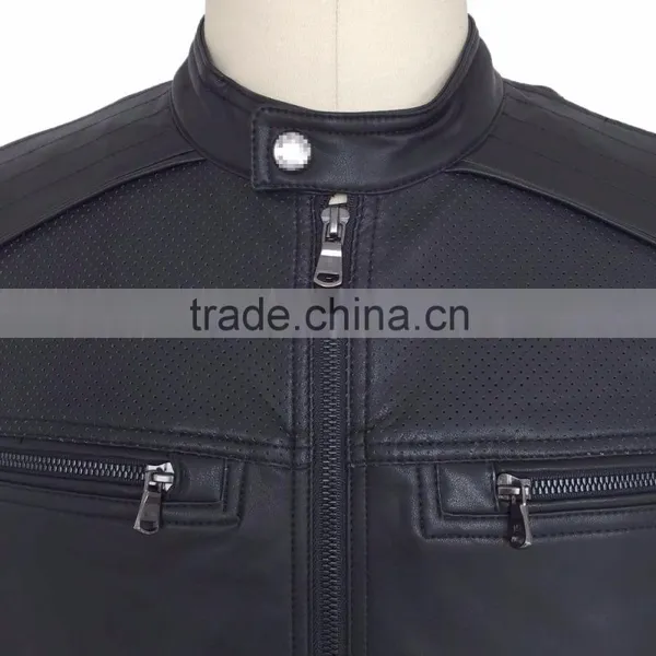 2016 New Fashion Cheap Bulk Men PU Leather Jackets Wholesale China Supplier photo-5