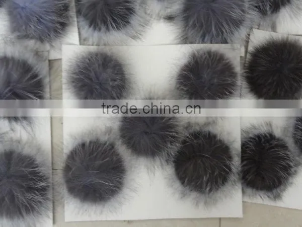 The Most Popular Silver Fox Fur Ball Key Chain / Fox Fur PomPoms photo-5