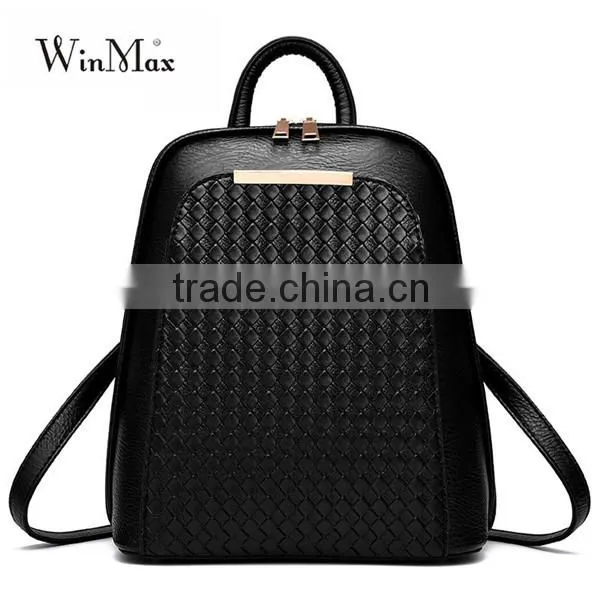 Leisure Knitting Teenage High Quality School Backpack Bags for Girls photo-2
