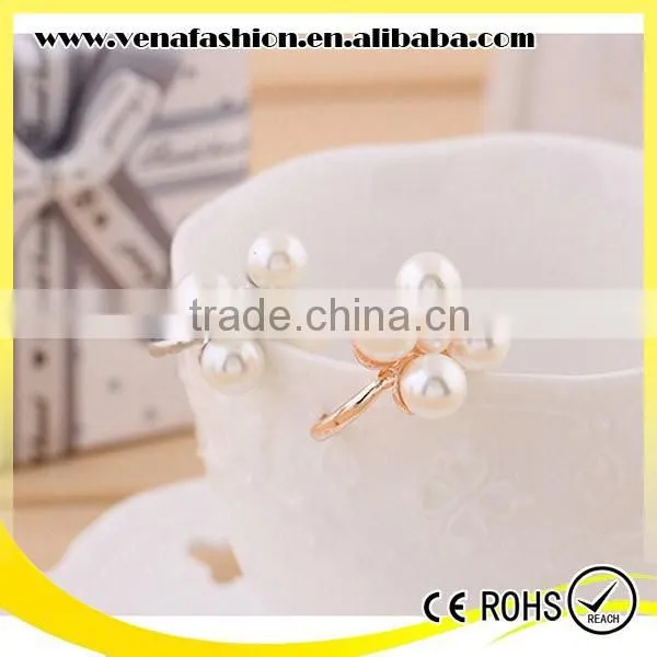 Gold Silver Color Pearl Style Photo Jewelry Finger Rings photo-2