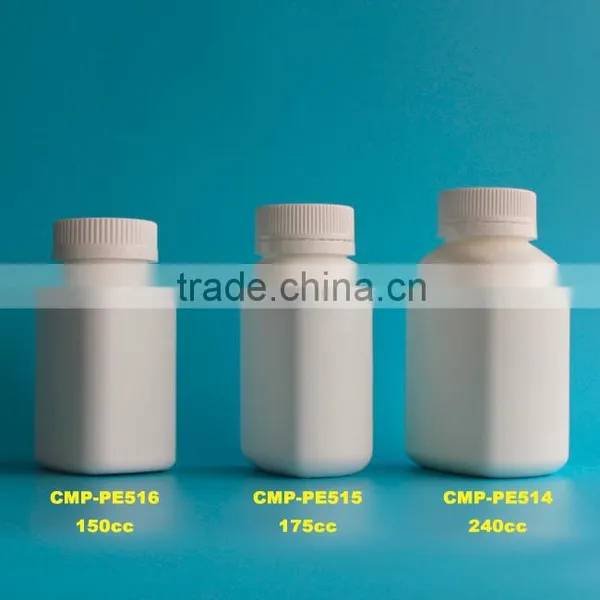 8 oz Plastic HDPE Square White Medicine Pill Bottle, Pharmaceutical Capsule Bottle With Tamper Evident Cap photo-5
