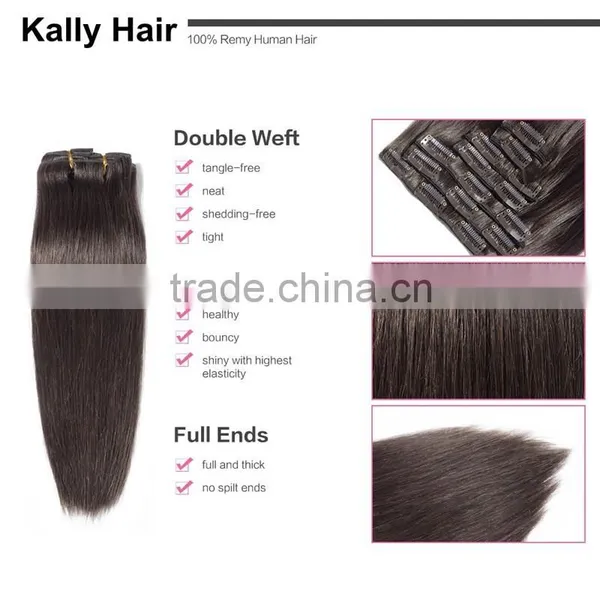 Cheap Hair Extensions Clip in Full Head, Hair Extension Clip in Human Hair photo-4