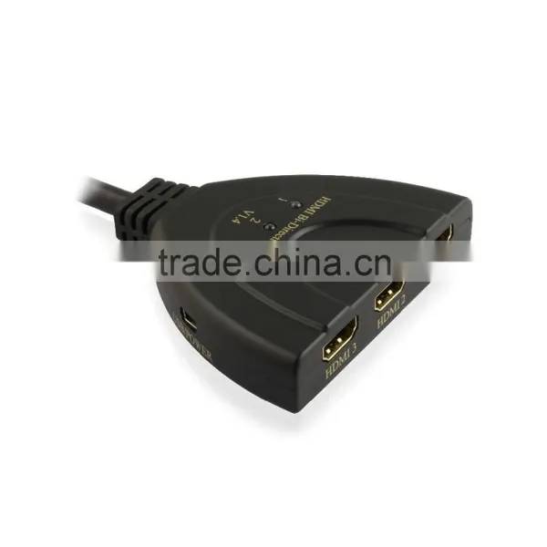 Hot Video Player 4kx2k 3 Ports Bi-direction Hdmi Switch Splitter With Pigtail Cable photo-2