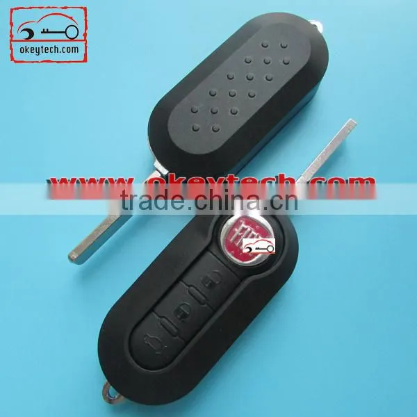 High Quatity Fita 500 Flip Remote Key Shell Black 3 Button Fiat 500 Brava Panda Punto Fobs Romote Key Case photo-3