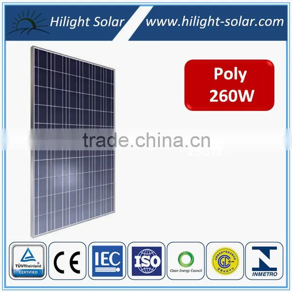 TUV IEC CE 260Wp PV Polycrystalline Solar Panel