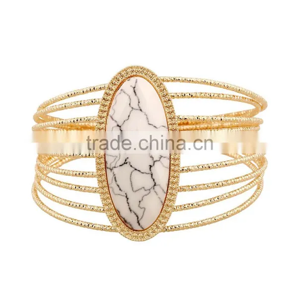2016 New Gold Silver Triangle Alloy Wide Open Cuff Bangle Bracelet For Women Fashion Jewelry photo-5