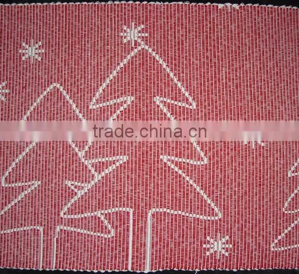Cotton Fabric Jacquard Tapestry Christmas Tree Placemats ,ribbed Placemat photo-2