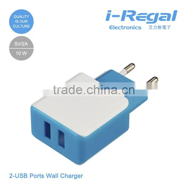 Newest!!!!! 5V 2.1A Dual Usb Mobile Phone Travel Charger,home Charger,wall Charger photo-2