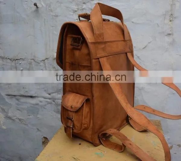Wholesale Genuine Leather Back Pack/vintage Style Back Pack photo-2