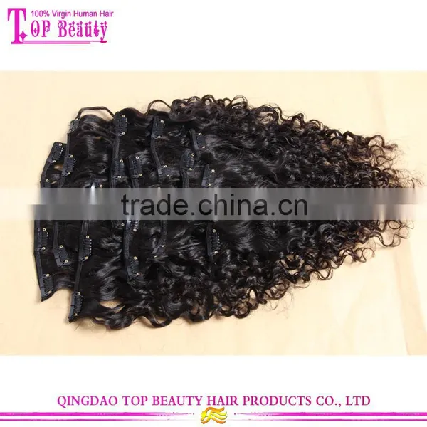 Qingdao Top Quality Loose Curly Virgin Malaysian Clip in Human Hair Extensions photo-3
