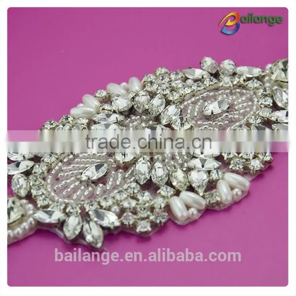 Lace Mesh Design Crystal Motif Heat Transfer Hot Fix Rhinestone photo-2