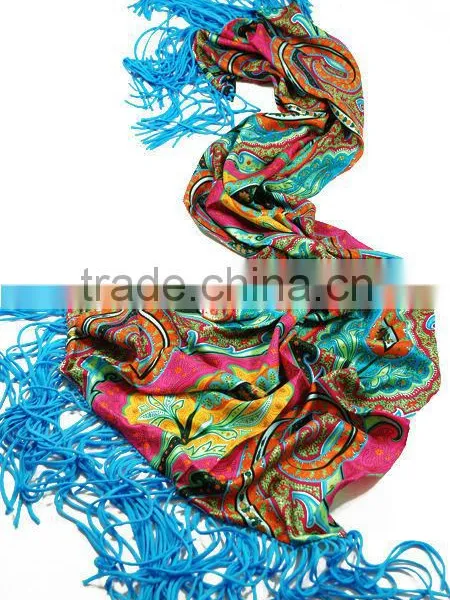 Screen Print Large Silk Twill Shawl