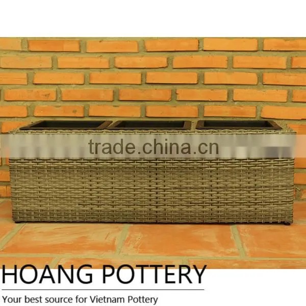 Long Wicker Flower Planter Wholesale Outdoor