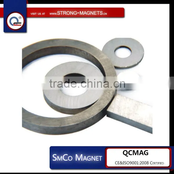 High Grades Smco Cylinder Magnet With Holestrong Sintered Diametrically Magnetized Ring Magnet
