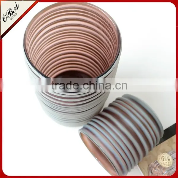 Wholesale Handmade Purple Cylindrical Glass Vase, Hand Carved Art Glass Flower Vase Bottle photo-3