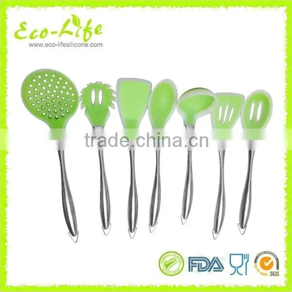 Set of 7 Silicone Cooking Tool Set With Stainless Steel Handle, Kitchen Utensils Kitchenware photo-2