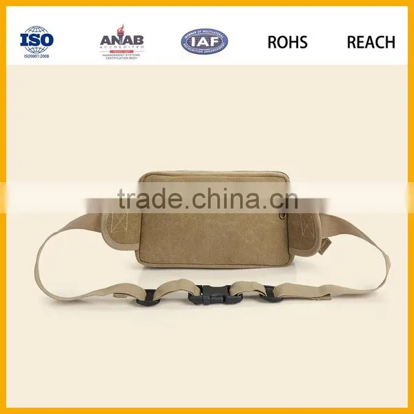 Classical Style Multilayer Adjustable Strap Canvas Waist Bag for Outdoor Cycling photo-2