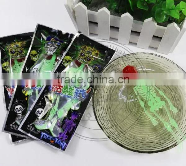 Halloween Noctilucence Skull Human Skeleton Lollipop Candy photo-4