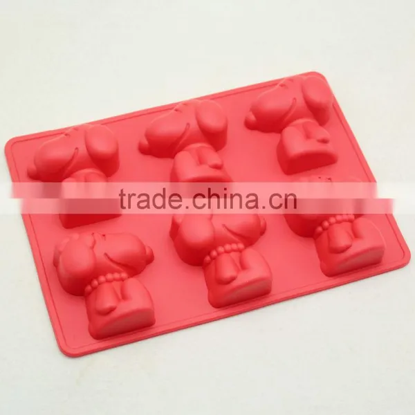 Lovely Animal Dog Cartoon Shape Silicone Ice Cube Tray Freezer photo-3