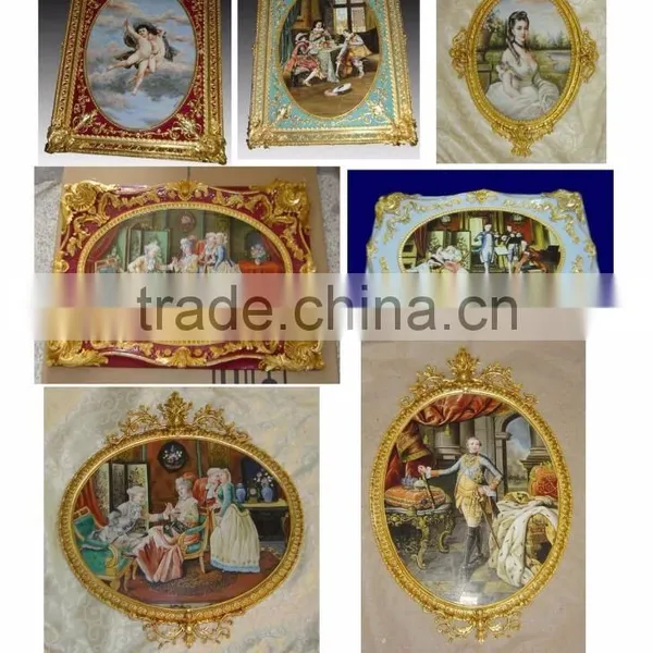 Luxury Fine Copper Cast Wall Mural, Gilt Copper Mounted Ceramic Wall Mural, Home Decorative Mural photo-6