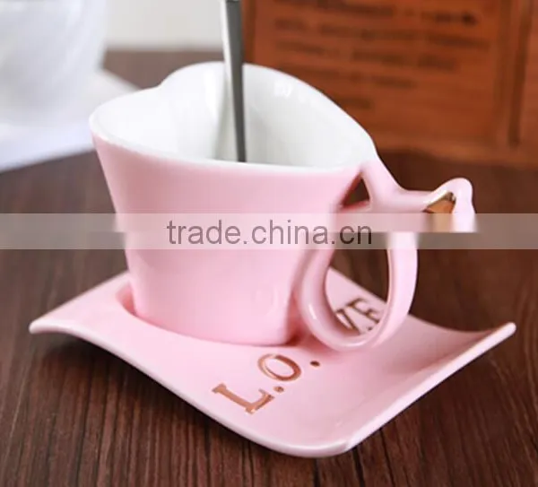 250ml Ceramic Mug With Special Handle Heart Shaped Coffee Mug photo-4