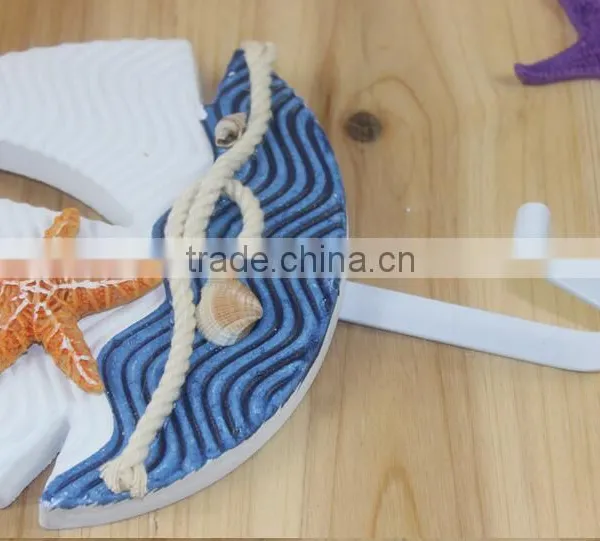 CY081 Mediterranean Style Anchors Fish Slipper Boat Shaped Wall Hooks Living Room Hanging Decoration Nautical Decor photo-2