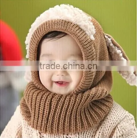 Siamese Puppy Scarf Winter New Baby Hat Wool Hat Winter Hat Hot Sale Beanie Hat Hooded Scarf Earflap Knit Cap photo-4