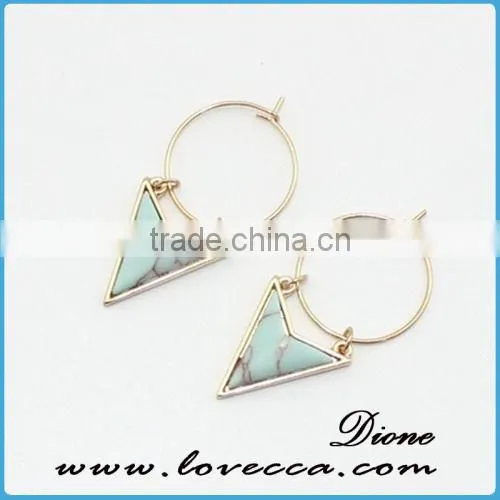 Gold Silver Point Crystal Earrings , Stone Point Studs , Gemstone Earrings photo-2
