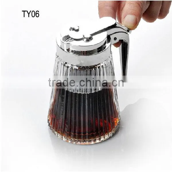 Clear Cylinder Glass Edible Oil Dispenser Jar With Plastic Handle Cap photo-2