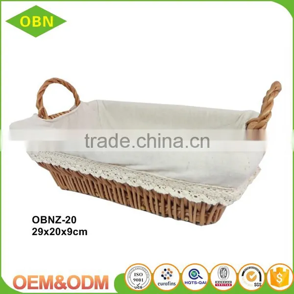 Natural Removable Cotton Linen Cheap Baby Toy Storage Basket Empty Wicker Bread Basket for Sale photo-3
