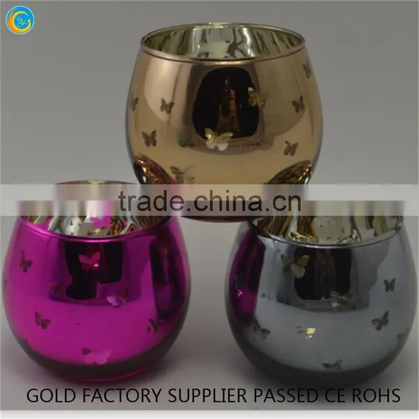 Gold Pillar Candle Holders Candle Glass Jars photo-3
