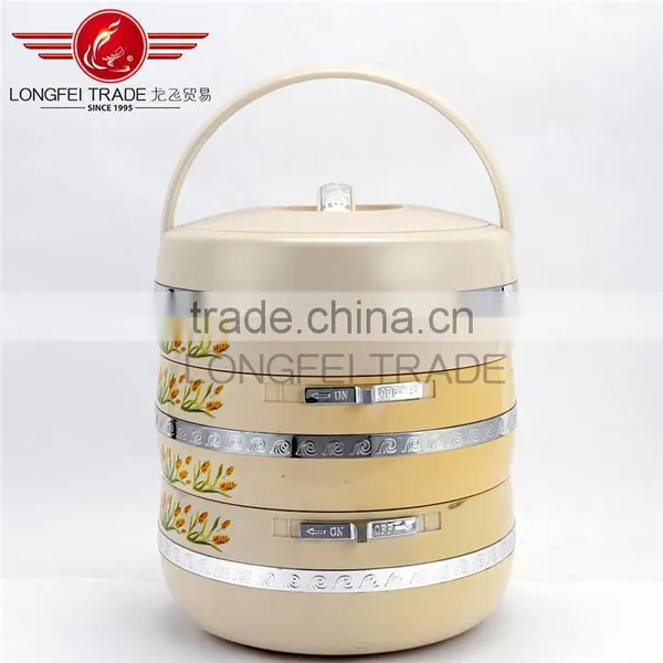 Eco-friendly Wheat Design 3 Layer Round Thermal Container/ Food Warmer photo-2