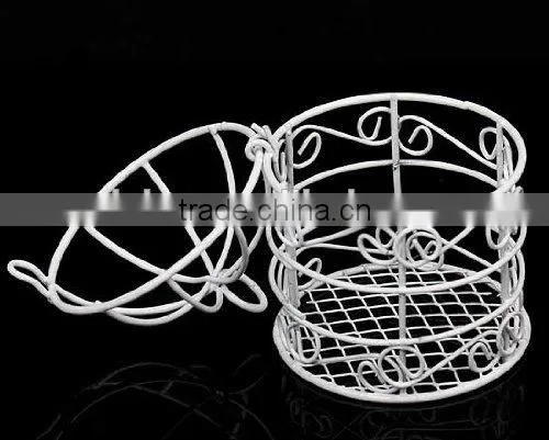 Cheap Garden Wedding Party Decorations Crafts Small White Metal Bird Cage photo-2