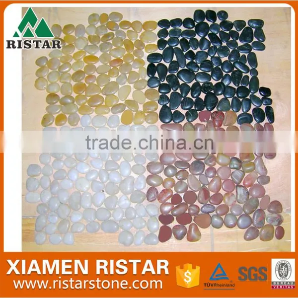 White Polished Natural River Pebble Mosaic photo-3
