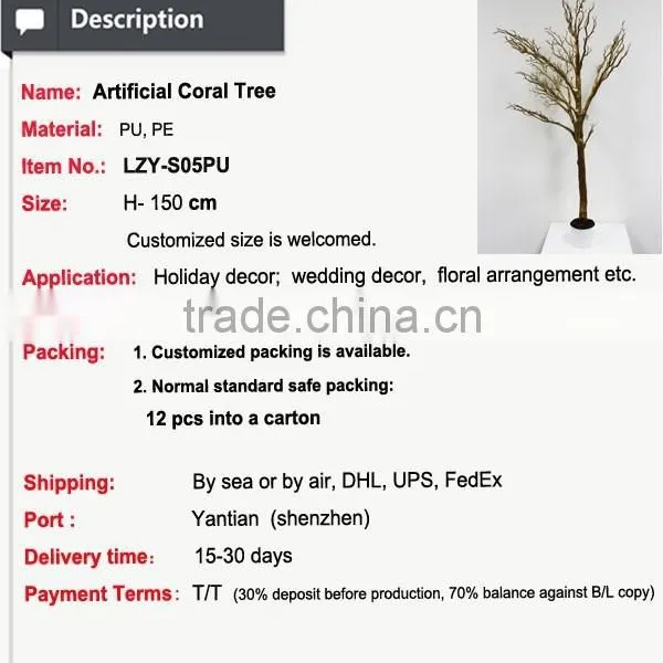 Golden Artificial Tree Branches Wedding Hall Centerpieces Christmas Decoration photo-2