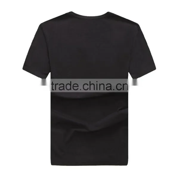 Custom Factory Black Printing Plain Men Cotton t Shirt photo-2