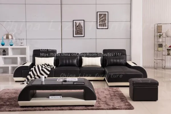 Горячее предложение современной кожаной угловой дивана Lizz Furniture photo-2