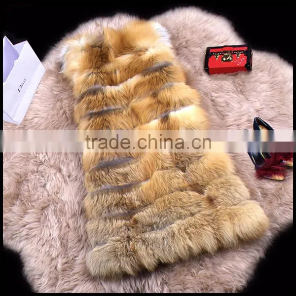 New Arrival 2016 Winter Warm Fsahion Long Women Faux Fur Vest Long Fox Fur Vest photo-2