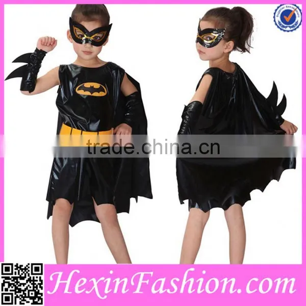 Fast Delivery Hot Sale Girls Black Bat Kids Party Costume NO MOQ