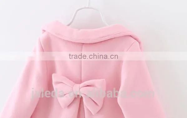 Girls Stylish Design Fleece Bowknot Coat in Spring photo-5