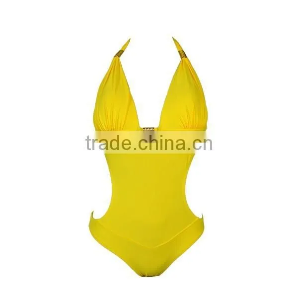 Yellow Super Quality Best Sell One Piece Swimsuit photo-2