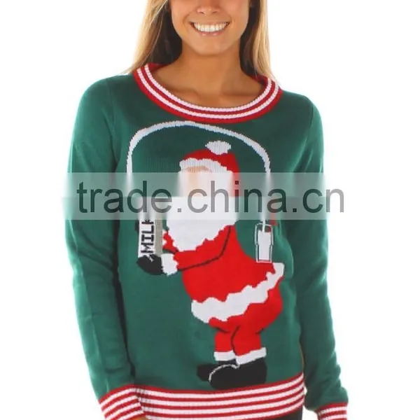 Skin- Friendly Knitting Christmas Santa Pullover Sweater on 2016 photo-4