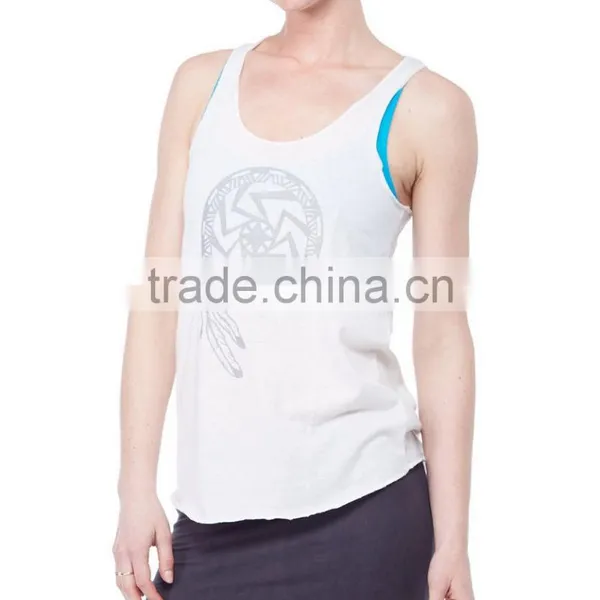 China Supplier Wholesale Beautiful Women Sports Vest Plain Gym Vest photo-2