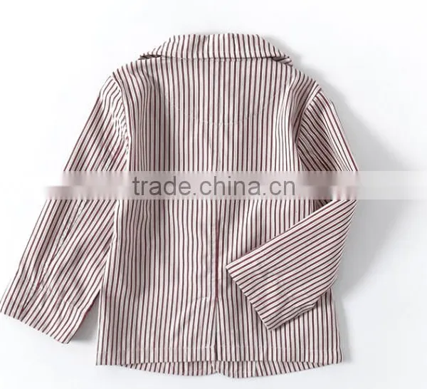 2017 New Latest Design High Quality Factory Price Flax Striped Boy Suit photo-3