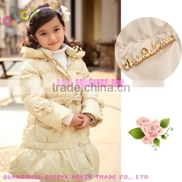 Worm Long-designed Girl Padding Coat With Waistband photo-2