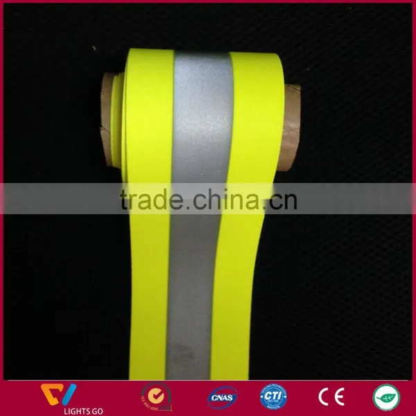Fluorescent Yellow Fire Flame Retardant Reflective Tape Material for Safety Work Wear photo-2