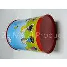 Printed Colorful Metal Tin Plate Garbage / Rubbish Can Containers