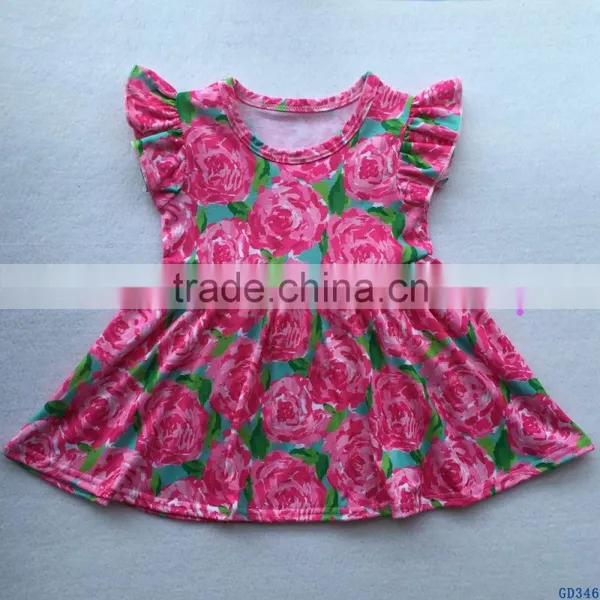 Remake Cotton Baby Summer Dress Kids Flutter Sleeves Clothes Baby Pearl Dress Outfit photo-3